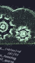 Wall Mural - animation of cloud with cogs icon over data processing