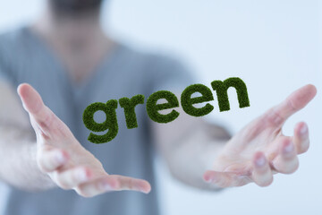 Poster - Hands holding green nature business