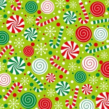 Christmas Seamless Pattern Withcandy Cane And Lollipop