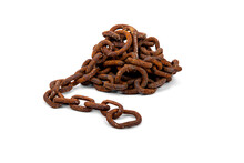 Rusty Chain Isolated On White Background