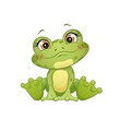 Cute cartoon frog, vector illustration. Isolated on white background.