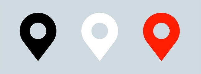 Poster - Red maps pin. Location map icon. Map pin flat icon vector design.