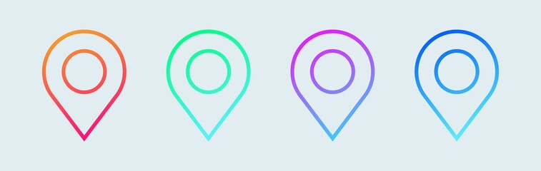 Poster - Location pin in gradient collection. Modern map markers.