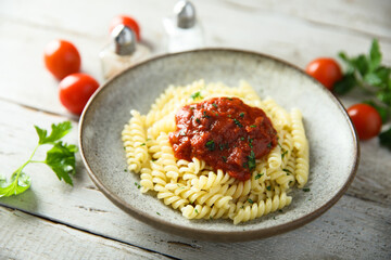 Wall Mural - Pasta with homemade tomato sauce