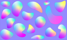 Holographic Colorful Background. Abstract Bubbles