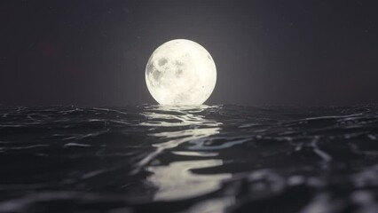 dark sea and moon