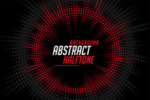 Abstract Halftone Circular Lines Red Black Pattern Background