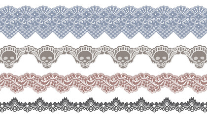 Canvas Print - Set Of  Scallop Edge Lace Trims. 