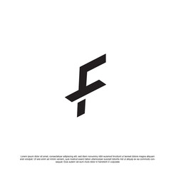 Simple letter F logo design vector