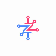 Wall Mural - initial letter Z tech logo