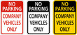 No Parking Company Vehicles Only Sign On White Background