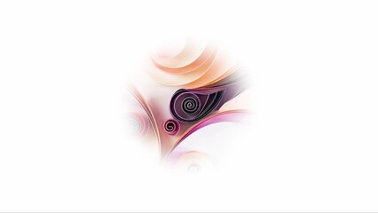 Wall Mural - Abstract panel made of colored paper scrolled into curls and rolls. Quilling banner on a white background with copy space. Quilling paper art as a hobby. High quality 4k footage