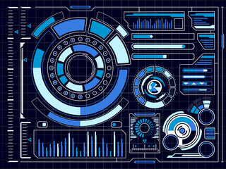 Poster - futuristic hud. scifi interface. virtual dashboard elements