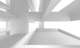 Fototapeta  - Illuminated corridor interior design. Empty Room Interior Background