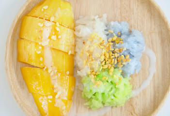 Wall Mural - Sticky Rice with Mango, and coconut milk, Thai dessert