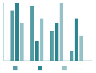 Poster - data comparison chart. group column graph symbol