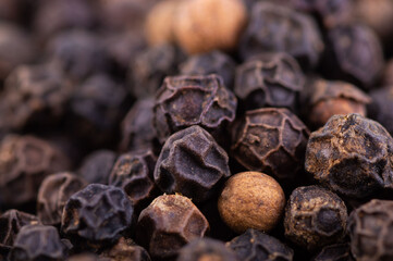 Wall Mural - closeup background of black pepper seeds texture