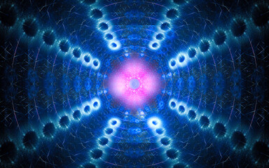 Leinwandbilder - digital illustration abstract image generated fractal background image wallpaper pattern of various geometric shapes and lines of various colors for computer graphics or web design