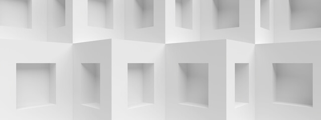 Fototapete - Modern Architecture Concept. Digital Business Construction