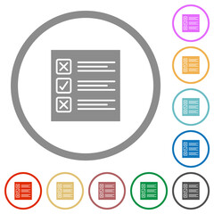 Poster - Questionnaire paper solid flat icons with outlines