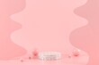 Abstract minimal scene, pink  background design for cosmetic or product display podium 3d render.
