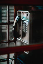 Vintage Telephone In A Phone Booth