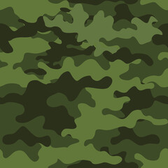 Poster - Camouflage texture seamless pattern. Abstract modern military camo background for fabric and fashion textile print. Vector illustration.