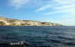 panorama of the french island Corsica with the high cliffs near the town of BONIFACIO on the mediterranean sea