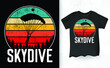 Funny Parachute Skydiver Skydive Retro Vintage Skydiving T-shirt Design