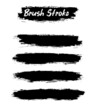 Brush thick line of stroke bundles. Vector brush set. Text box frames and grunge patches.Splatters design elements. Ink-painted shape