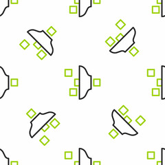 Poster - Line Filter setting icon isolated seamless pattern on white background. Vector