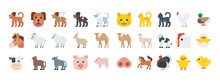Domestic Animals Vector Icon Set. Domestic Animals Emoticons