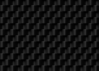 Poster - Abstract background made of black wavy strips stacked on each other. 3d rendering