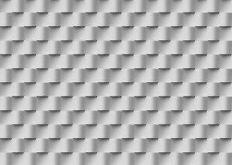 Fototapete - Abstract background made of white wavy stripes stacked on each other. 3d rendering