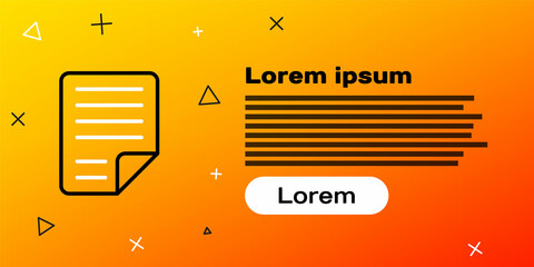 Poster - Line File document icon isolated on yellow background. Checklist icon. Business concept. Colorful outline concept. Vector