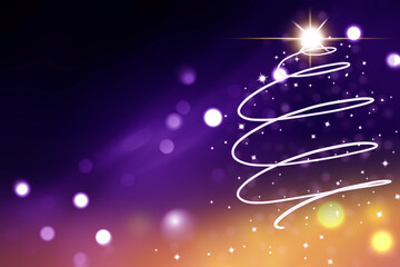 Wall Mural - Christmas background with Christmas tree illustration