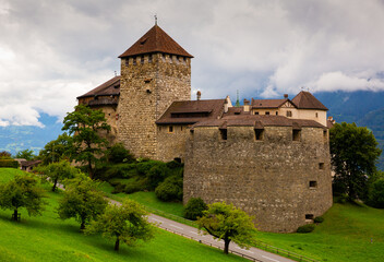 Wall Mural - View of medieval Vaduz castle, palace of the Prince of Liechtenstein