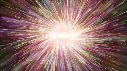 Wall Mural - Gorgeous color particle stripes, elegant color light rotation. Beautiful particle light growth animation, stage performance background video.