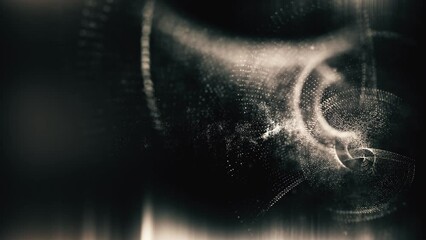 Leinwandbilder - Futuristic abstract de-focus Metaverse data matrix, meta, telemetry and encrypt numbers display with particles simulation in cyber space environment for HUD loop background