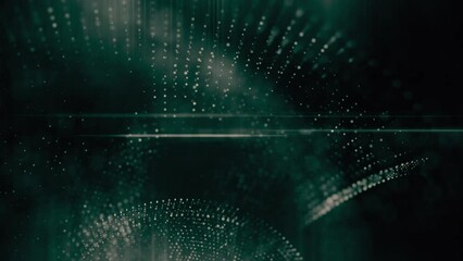 Leinwandbilder - Futuristic abstract de-focus Metaverse data matrix, meta, telemetry and encrypt numbers display with particles simulation in cyber space environment for HUD loop background
