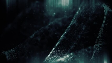 Leinwandbilder - Futuristic abstract de-focus Metaverse data matrix, meta, telemetry and encrypt numbers display with particles simulation in cyber space environment for HUD loop background