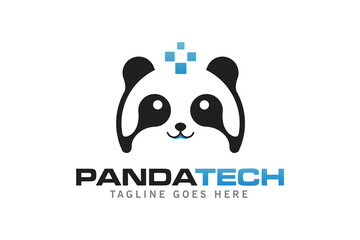 Wall Mural - Panda tech template for logo