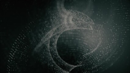 Leinwandbilder - Futuristic abstract de-focus Metaverse data matrix, meta, telemetry and encrypt numbers display with particles simulation in cyber space environment for HUD loop background