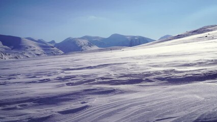 Fototapete - Spindrift over the snow in the mountains of Swedish Lapland.