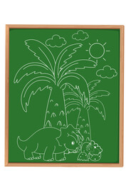 Canvas Print - A board with a doodle sketch design on white background