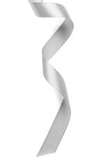 beautiful silver ribbon isolated on white, top view