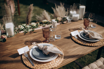 Wall Mural - banquet table setting at a wedding