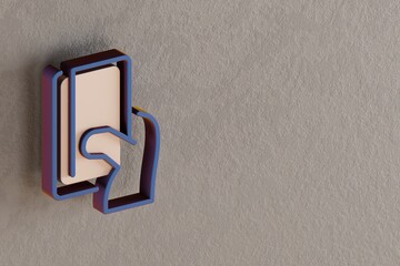 Poster - Beautiful abstract illustrations Blue and Golden Creadit Card Payment symbol icons on a wall beton background. 3d rendering illustration. Background pattern for design. Online Shopping..