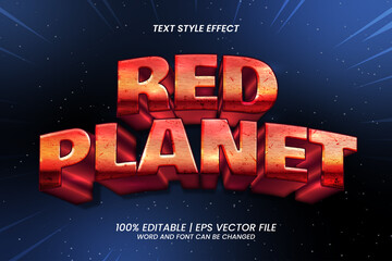 Red Planet Text Effect Editable 3D Style