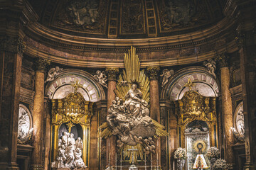 Decorations of Cathedral-Basilica of Our Lady of the Pillar in the Aragon, Spain